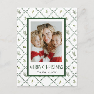 Cartão Postal De Festividades Foto delicada de Natal em treliça Feliz Natal