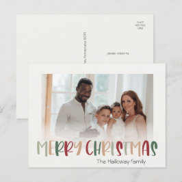 Cartão Postal De Festividades Foto desbotada de Natal Colorida Casual