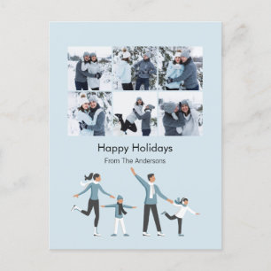 Cartão Postal De Festividades Foto do 6° Natal da Família de Inverno