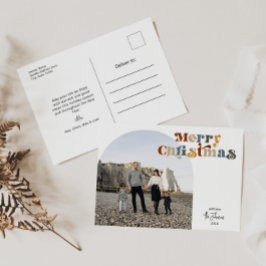 Cartão Postal De Festividades Foto do Arco de Natal Merry Colorida