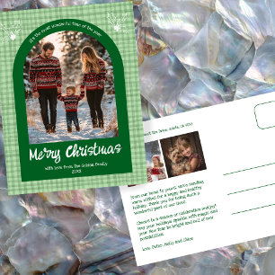 Cartão Postal De Festividades Foto do Arco Personalizado de Natal Verde de Gingh