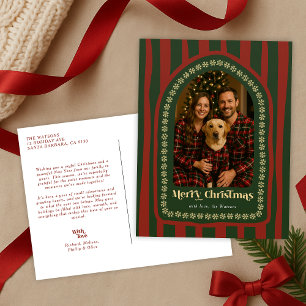 Cartão Postal De Festividades Foto Do Arco Verde Vermelho Desenhado Da Mão Da Vi