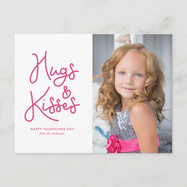 Cartão Postal De Festividades Foto do Dia de os namorados "Hugs and Kisses" (Frente)