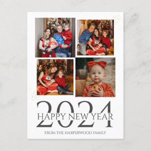 Cartão Postal De Festividades Foto do Feliz ano novo de Foto Moderno Elegante