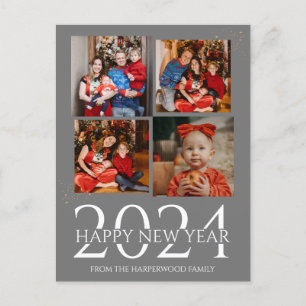 Cartão Postal De Festividades Foto do Feliz ano novo de Foto Moderno Elegante