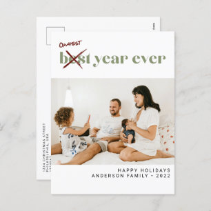 Cartão Postal De Festividades Foto do minimalista ocayest de ano simples da chic