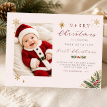Foto do Primeiro Natal do Bebê | Marfim Rosado