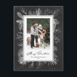 Cartão Postal De Festividades Foto do Quadro Botânico de Vintagem Branca<br><div class="desc">Feliz Natal! Este cartão postal de Natal fotográfico apresenta uma imagem botânica branca, estilo vintage, na arte da linha fina que adiciona uma borda suave e elegante à volta da sua imagem. Disponível em uma variedade de cores de fundo, ele emparelha lindamente com fotos em preto e branco ou coloridas....</div>
