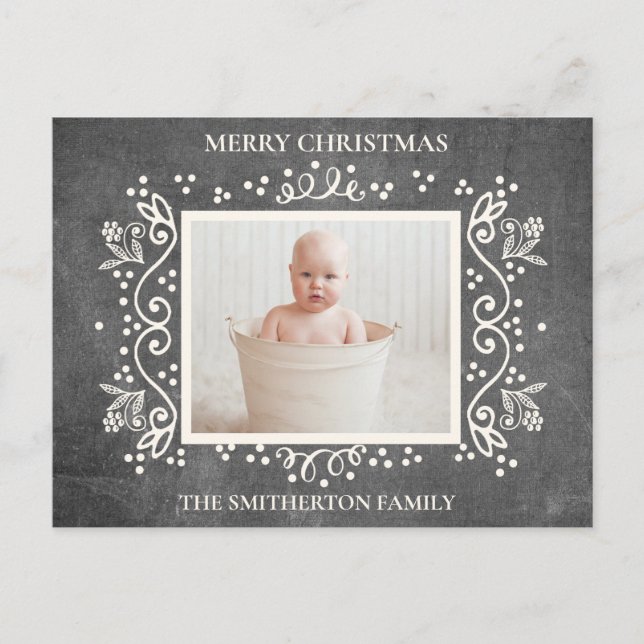 Cartão Postal De Festividades Foto do Quadro de Imagem Russo Feliz Natal (Frente)