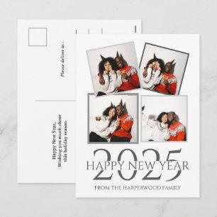 Cartão Postal De Festividades Foto do Simples Elegante Moderno Feliz ano novo 4