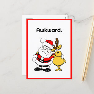 Cartão Postal De Festividades Foto embaraçosa com Papai Noel, Cartum de Férias D