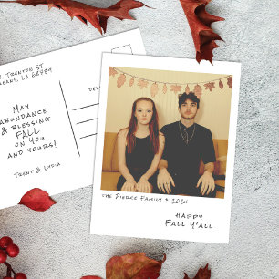 Cartão Postal De Festividades Foto Instantânea Vintage - Folhas de Outono em Fau