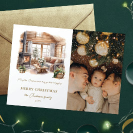 Cartão Postal De Festividades Foto legista Cozy Home Christmas