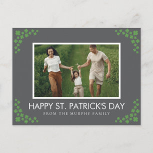 Cartão Postal De Festividades Foto minimalista de trevo da sorte do dia de São P