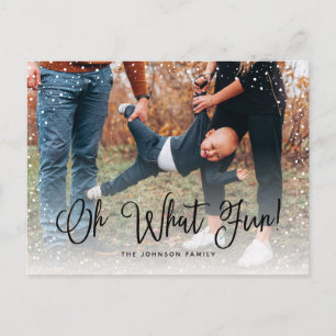 Cartão Postal De Festividades Foto Moderna da Escrita na Neve 2