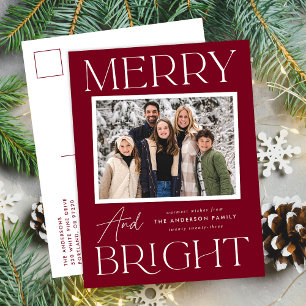 Cartão Postal De Festividades Foto Moderna de Cranberry Merry e Bright
