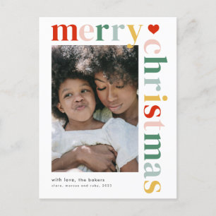 Cartão Postal De Festividades Foto Moderna de Natal Colorido e Alegre