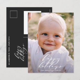 Cartão Postal De Festividades Foto moderna minimalista Natal elegante feriado