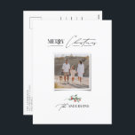 Cartão Postal De Festividades Foto multiarco vermelho tradicional e elegante<br><div class="desc">Imagem tradicional e elegante do arco vermelho multiescrita e da tipografia serif Foto de Natal Feliz Cartão postal de Natal.</div>