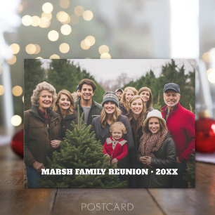 Cartão Postal De Festividades Foto Panorâmica de Reunião de Família com Tipo