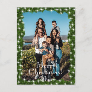 Cartão Postal De Festividades Foto personalizada das luzes brilhantes de pino ve