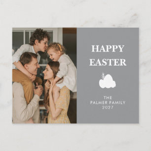 Cartão Postal De Festividades Foto personalizada de família minimalista de Pásco