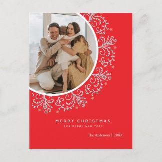 Cartão Postal De Festividades Foto Personalizada de Natal e Ano Novo
