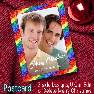 Cartão Postal De Festividades Foto personalizada do Orgulho gay de Sinalizador A