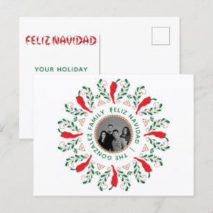 Cartão Postal De Festividades Foto Personalizada Feliz Navidad Cartão de Natal