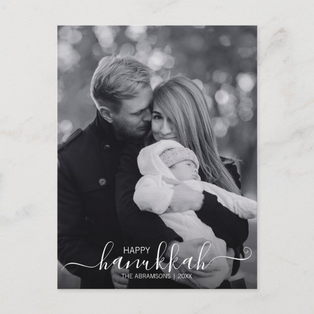Cartão Postal De Festividades Foto postal de férias Feliz Hanukkah (Frente)