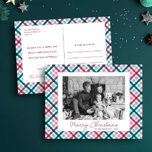 Cartão Postal De Festividades Foto simples da família moderna Feliz Natal