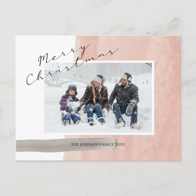 Cartão Postal De Festividades Foto Simples de Feliz Natal (Frente)