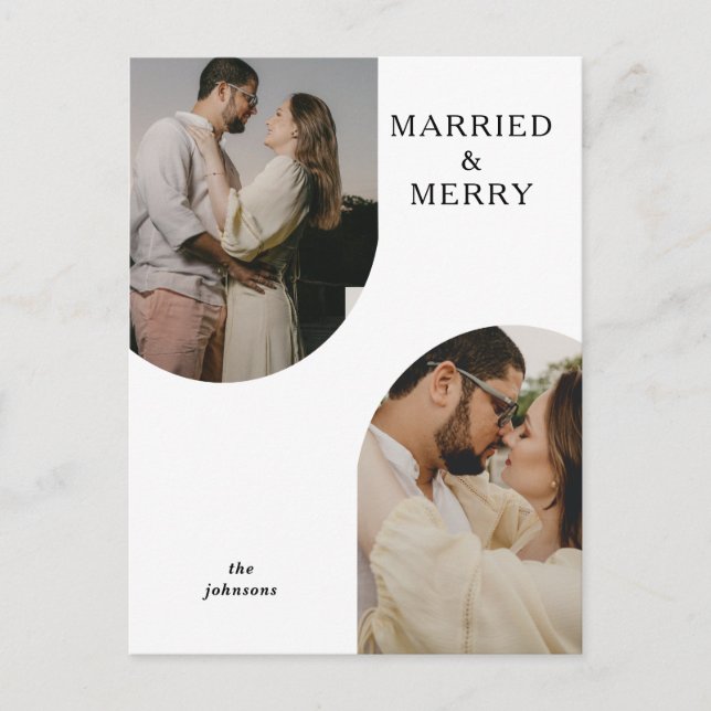 Cartão Postal De Festividades Foto Simples Moderna de Arco Duplo Duas (Frente)