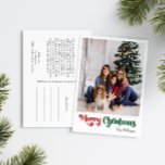 Cartão Postal De Festividades Foto Vertical Clássica de Feliz Natal<br><div class="desc">Celebre a temporada com este simples e único e clássico cartão postal de fotos verticais do Feliz Natal com um toque de charme de vintage. A design minimalista apresenta uma elegante paleta de cores vermelha e verde, evocando o espírito aconchegante do inverno. O seu apelo moderno e divertido, aliado à...</div>
