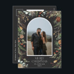 Cartão Postal De Festividades Fotoarco de cor aquática floral botânico do Natal<br><div class="desc">Feliz Natal,  moderno e elegante coloração aquática seca botânica com mudas de cores de Natal arca 1 foto Cartão postal de Natal.</div>