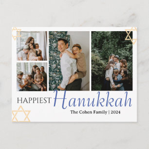 Cartão Postal De Festividades Fotografia 4 do Happiest Hanukkah da Caligrafia Az