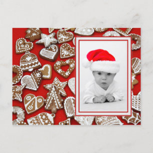 Cartão Postal De Festividades Fotografia de Cookies de Natal + sua foto e ideias
