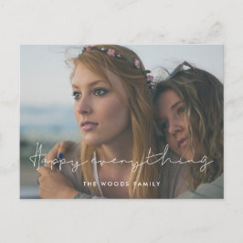 Cartão Postal De Festividades Fotografia Feliz e Manuscrita