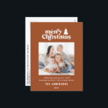 Cartão Postal De Festividades Fotografia gráfica de Natal mais feliz<br><div class="desc">O melhor cartão de Natal para fotografias. Com texto desenhado à mão moderno e árvores.</div>