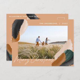 Cartão Postal De Festividades Fotografia mínima de aquarela verde