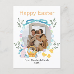 Cartão Postal De Festividades Fotografia simples da Páscoa de Tipografia Elegant