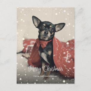 Cartão Postal De Festividades Fotografias Personalizadas Estrelas de Neve Feliz
