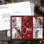 Cartão Postal De Festividades Fotos da Família Modern Snowflake 4 Natal 2023<br><div class="desc">Comemore a temporada de festas com o nosso "Cartão-postal de Natal 2023 da família Modern Snowflake 4", uma na moda e conveniente maneira de enviar os seus desejos mais calorosos. Este cartão-postal combina lindamente elementos clássicos e modernos de design, apresentando quatro fotos familiares, incluindo um momento charmoso entre mãe e...</div>