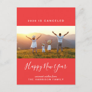 Cartão Postal De Festividades Fotos de Ano Novo 2020 Canceladas Vermelho