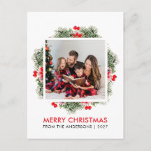 Fotos de Natal com Elegantes Frutas em Aquarela