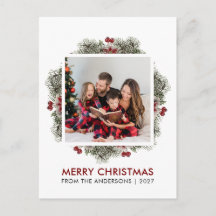 Fotos de Natal com Elegantes Frutas em Aquarela