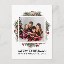 Fotos de Natal com Elegantes Frutas em Aquarela