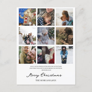 Cartão Postal De Festividades Fotos de Natal da Família e Escrituras