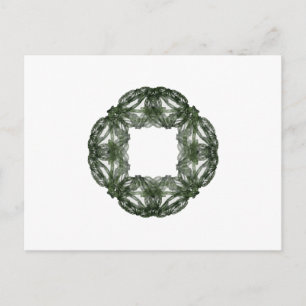 Cartão Postal De Festividades Fractal Art Christmas Wreath