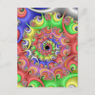 Cartão Postal De Festividades Fractal Espiral De Ovos De Páscoa